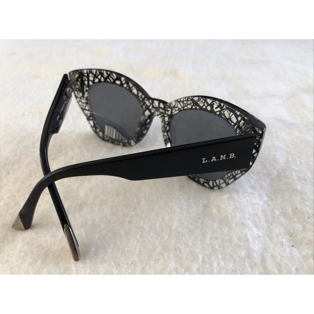 L.A.M.B. LAMB SUN LA503 Blk/white Crossed Lines, Sunglasses 50 20 135